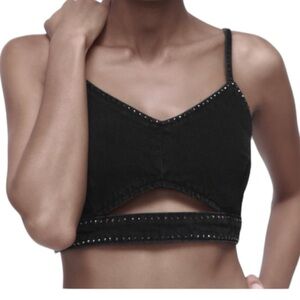 Zara NWT Women’s Braden Denim Bralette Crop Top  Sz‎ M
